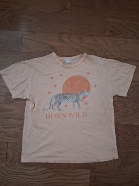 Born Wild Peach Short Sleeve Graphic Tee - Women's